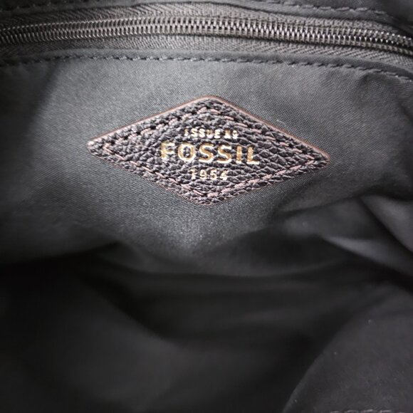 Fossil Emma Pebble Leather Slim Black Shoulder Crossbody Bag - Picture 6 of 16